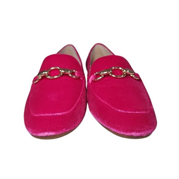 Gianni Bini Macen Two Bit Buckle Velvet Loafers Pink Size 8 NWOB - Picture 3 of 7